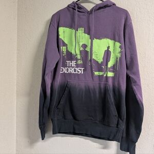 The Exorcist Purple and Black Men's Hoodie Sweatshirt S Kangaroo Pocket